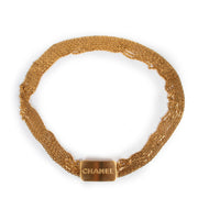 Shop safe online 100% authentic second hand Chanel Gold Logo Buckle Belt - Size 80