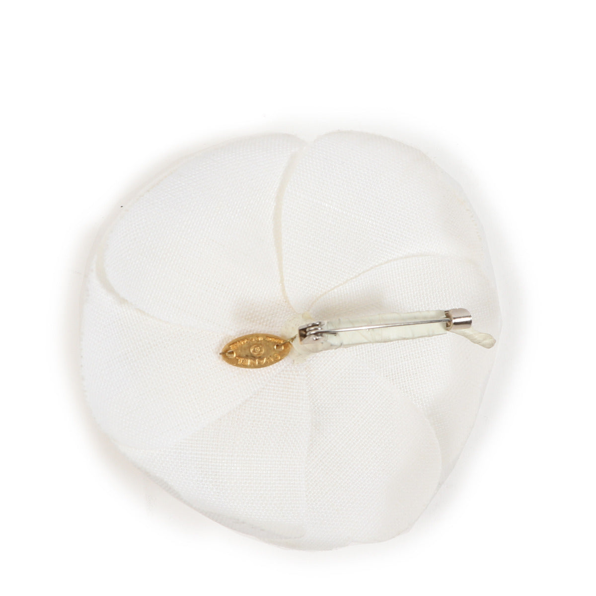 Broche Camélia texturée blanche Chanel