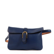 Shop safe online at Labellov in Antwerp this 100% authentic second hand Delvaux Blue Leather Belt Bag - size 80