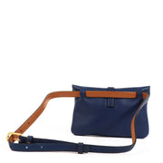Shop safe online at Labellov in Antwerp this 100% authentic second hand Delvaux Blue Leather Belt Bag - size 80
