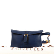 Shop safe online at Labellov in Antwerp this 100% authentic second hand Delvaux Blue Leather Belt Bag - size 80
