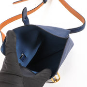 Shop safe online at Labellov in Antwerp this 100% authentic second hand Delvaux Blue Leather Belt Bag - size 80