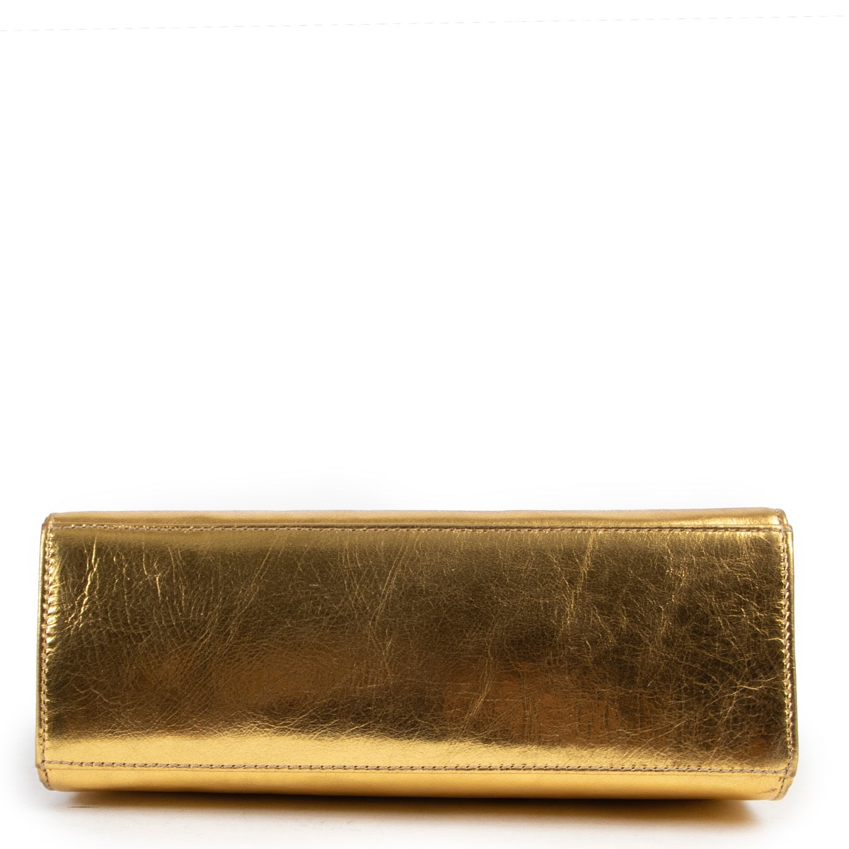 Shop safe online at Labellov in Antwerp this 100% authentic second hand Moschino Gold Leather Crossbody Bag