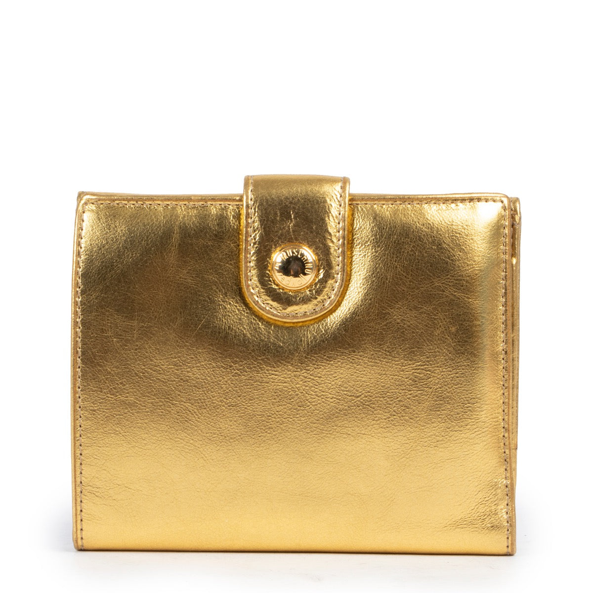 Shop safe online at Labellov in Antwerp this 100% authentic second hand Moschino Gold Leather Crossbody Bag