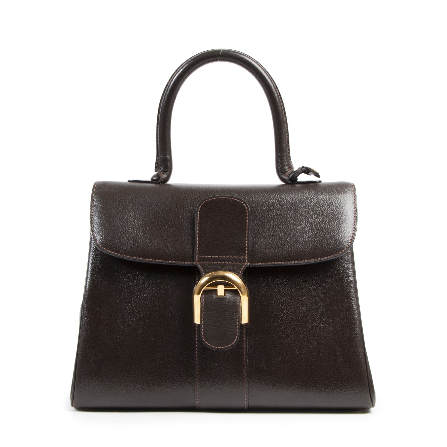 Delvaux Brown Brillant MM Bag for sale at Labellov secondhand luxury in Antwerp