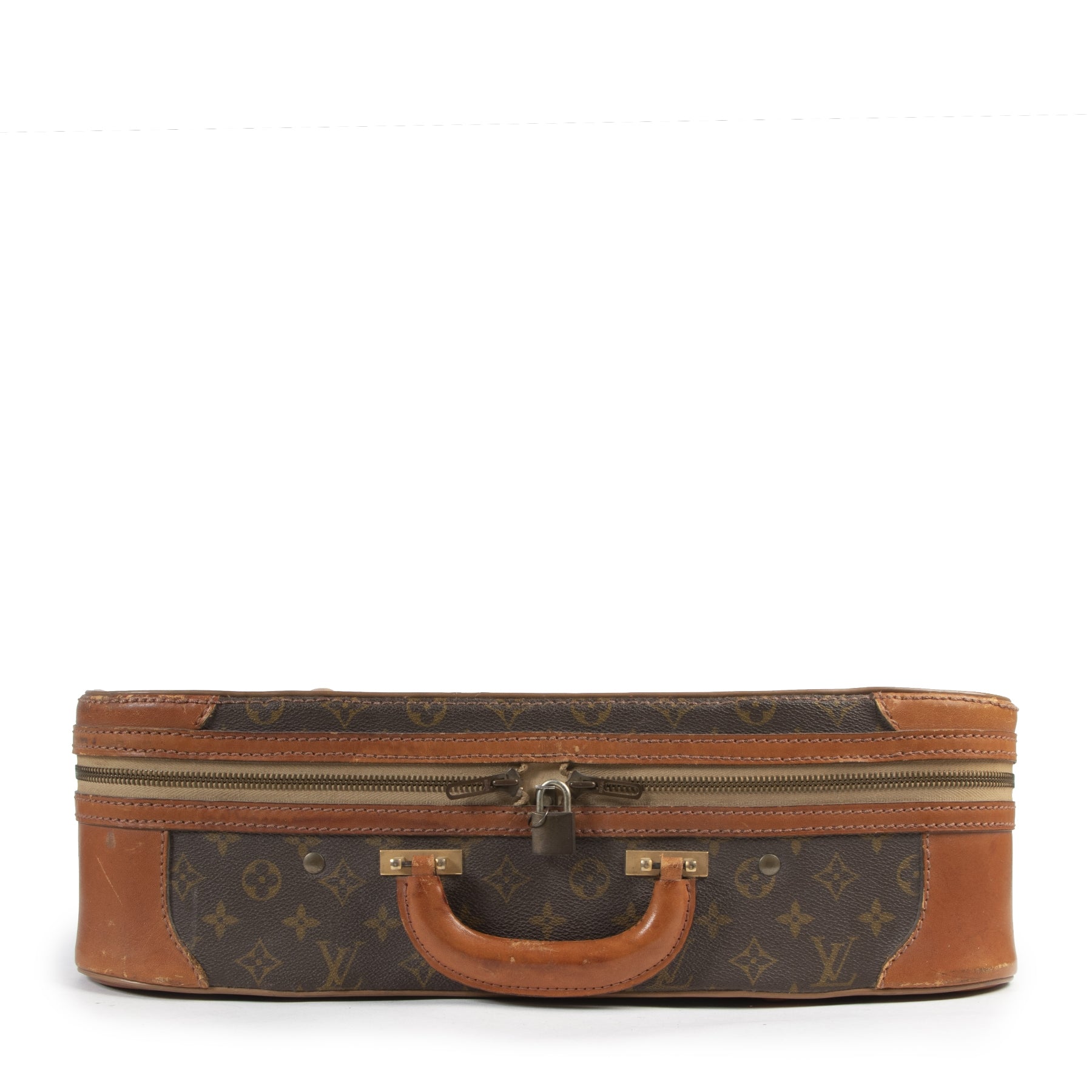 Authentieke Tweedehands Louis Vuitton Stratos 50 Monogram Suitcase juiste prijs veilig online shoppen luxe merken webshop winkelen Antwerpen België mode fashion