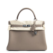 Hermès Kelly 32 Retourne Veau Etoupe PHW for the best price at Labellov secondhand
