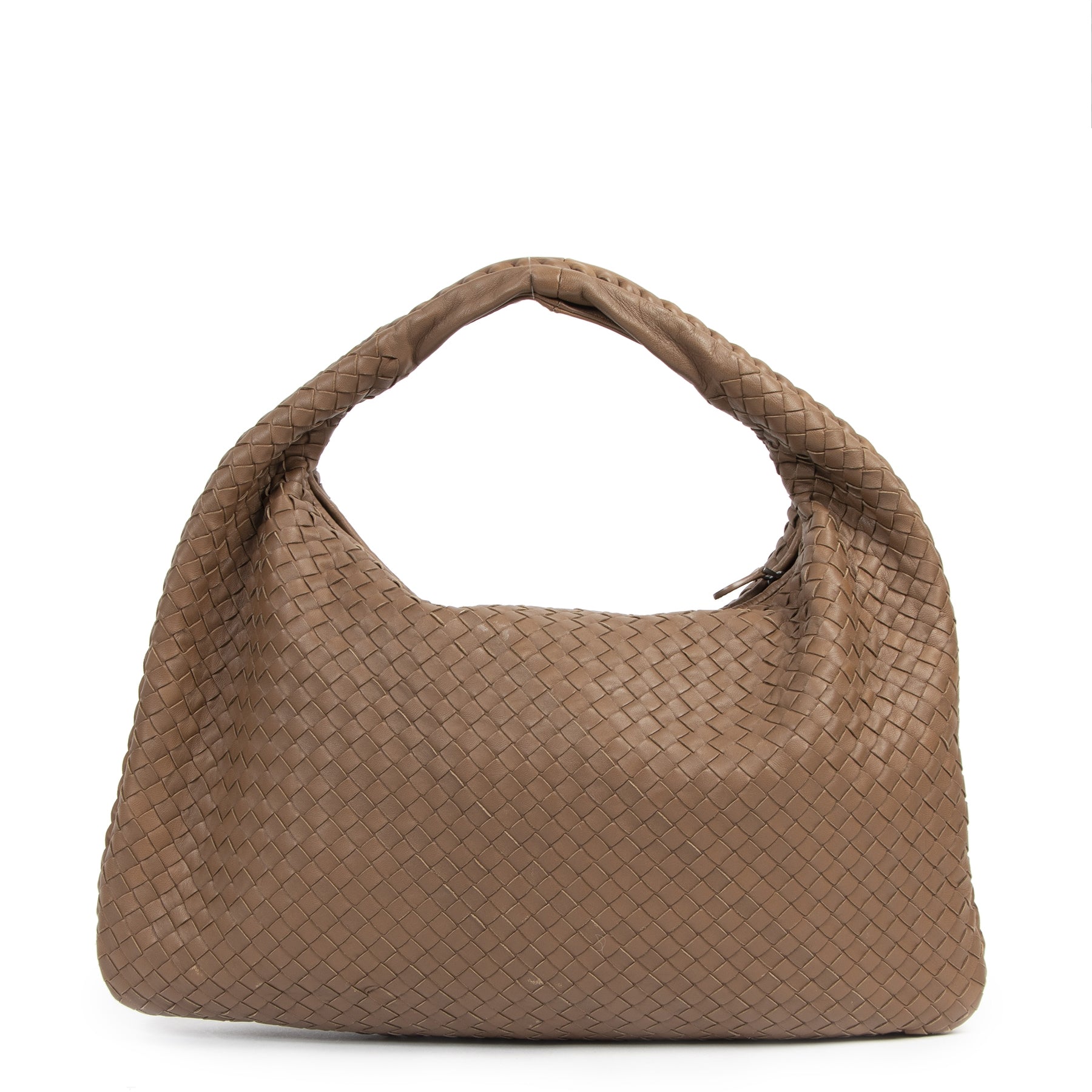 Authentic second-hand vintage Bottega Veneta Large Brown Hobo Bag buy online webshop LabelLOV