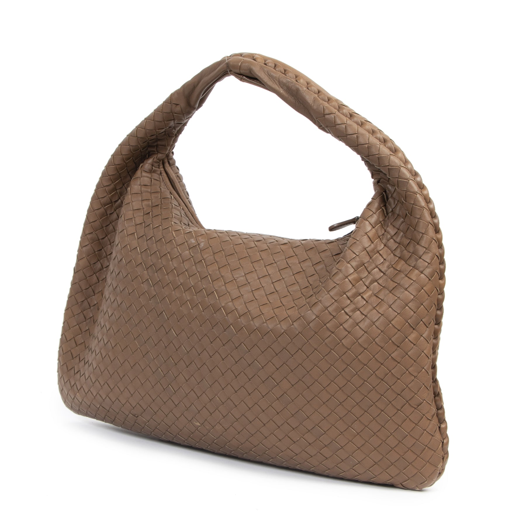 Authentique seconde-main vintage Bottega Veneta Large Brown Hobo Bag achète en ligne webshop LabelLOV