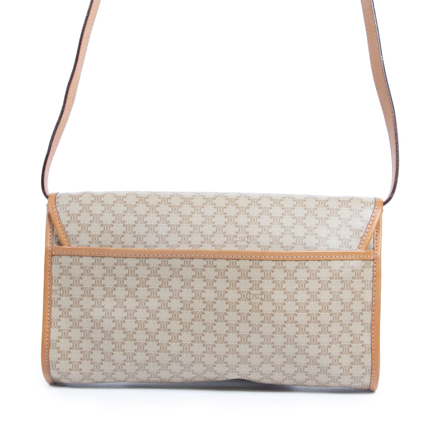 Authentique seconde-main vintage Céline Beige Macadam Crossbody Bag achète en ligne webshop LabelLOV