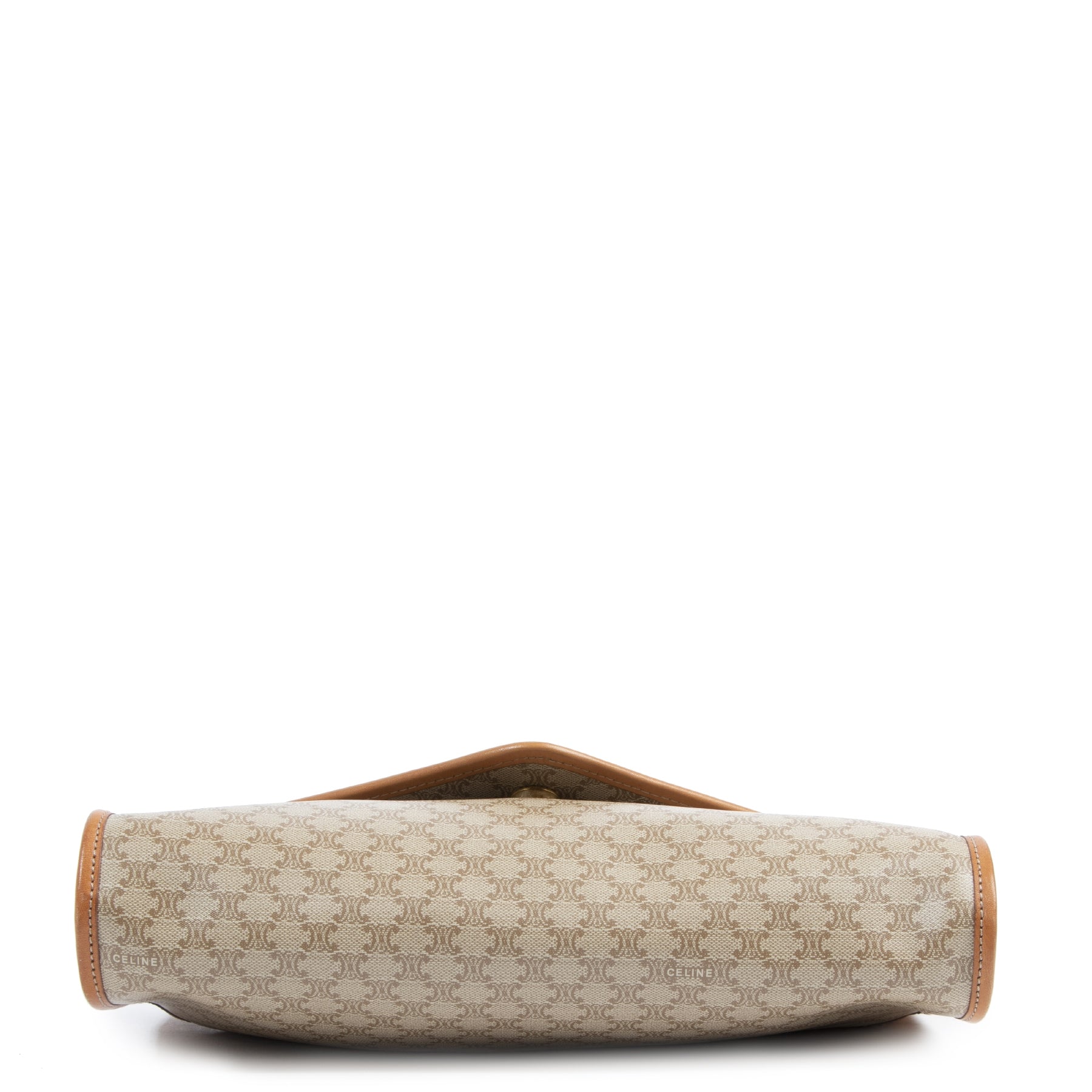 Authentieke tweedehands vintage Céline Beige Macadam Crossbody Bag koop online webshop LabelLOV