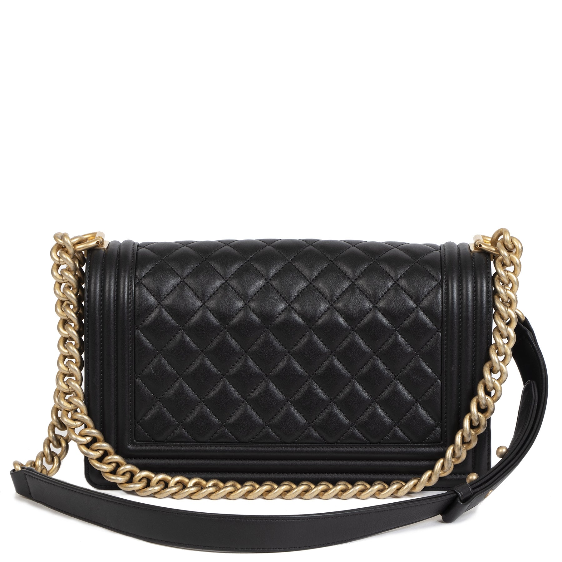 Authentieke Tweedehands Chanel Black Medium Boy Bag GHW juiste prijs veilig online shoppen luxe merken webshop winkelen Antwerpen België mode fashion