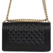 Authentieke Tweedehands Chanel Black Medium Boy Bag GHW juiste prijs veilig online shoppen luxe merken webshop winkelen Antwerpen België mode fashion