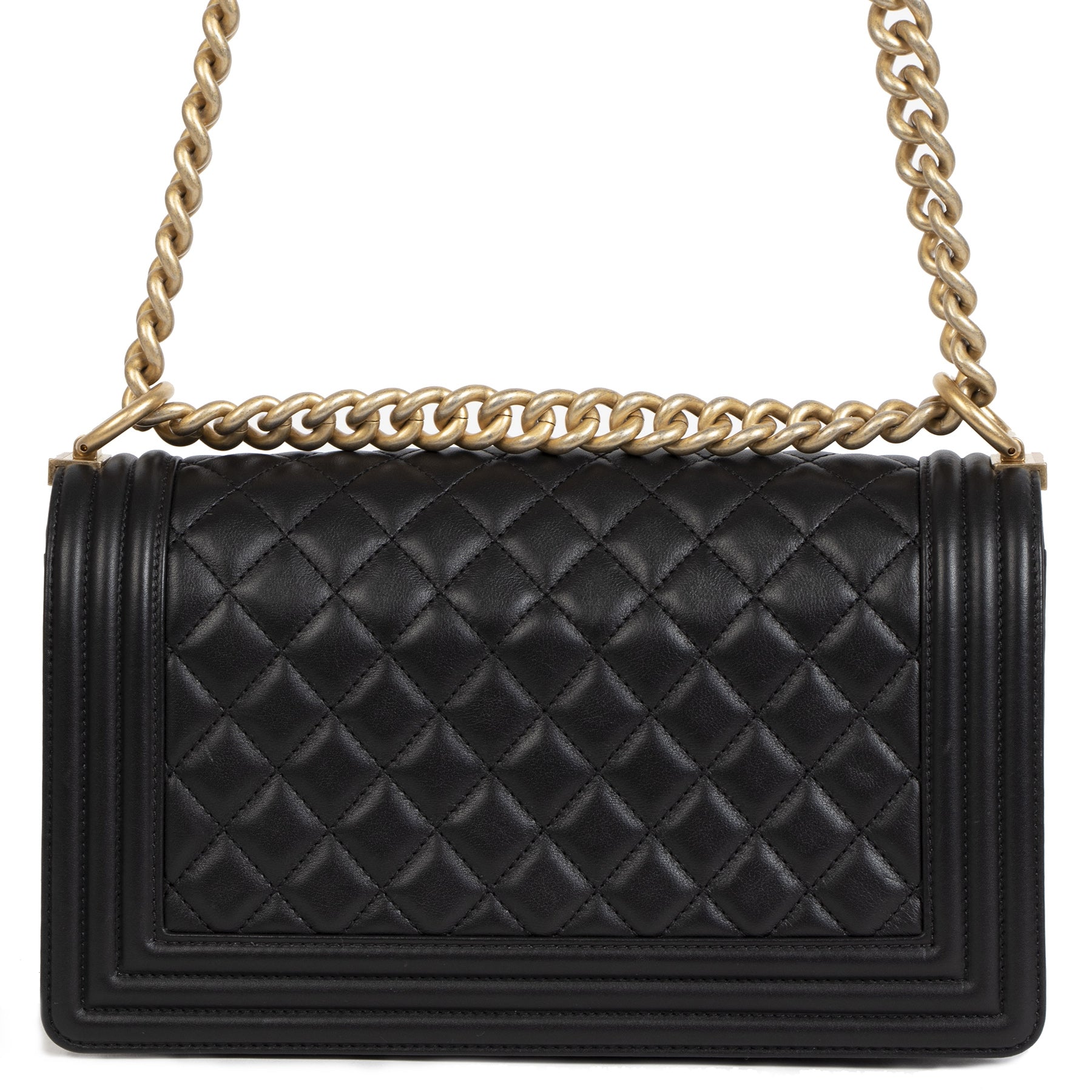Authentieke Tweedehands Chanel Black Medium Boy Bag GHW juiste prijs veilig online shoppen luxe merken webshop winkelen Antwerpen België mode fashion