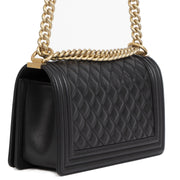 Authentieke Tweedehands Chanel Black Medium Boy Bag GHW juiste prijs veilig online shoppen luxe merken webshop winkelen Antwerpen België mode fashion