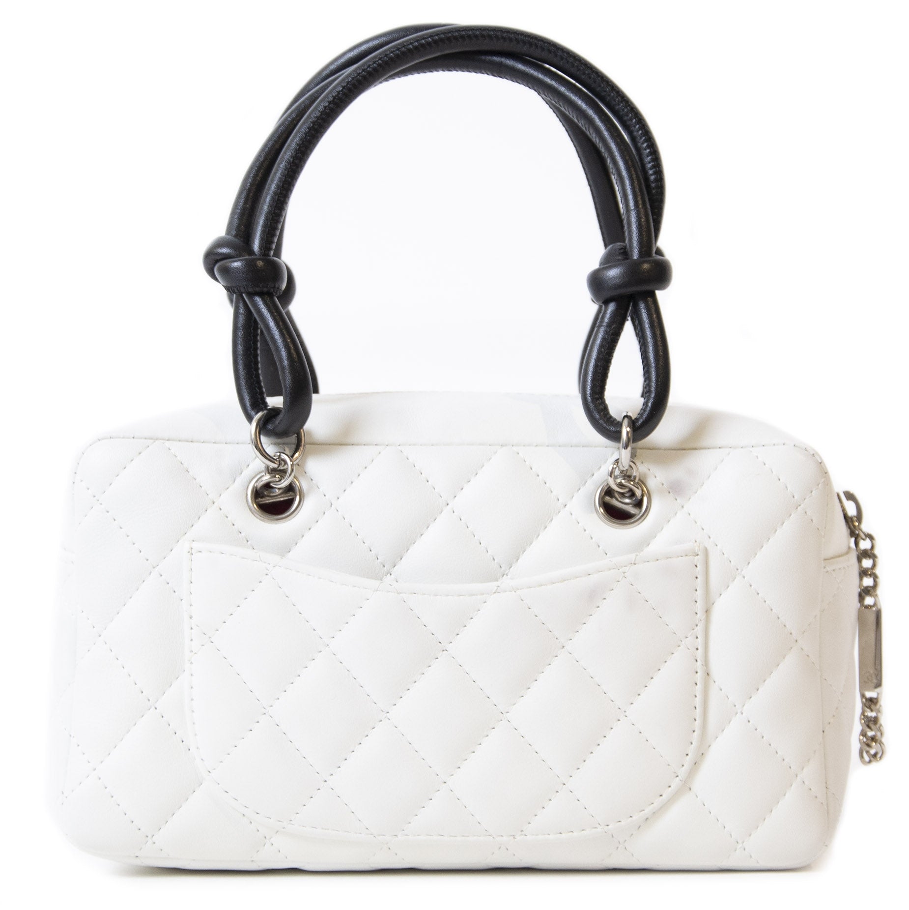 Sac bandoulière Chanel Cambon Ligne en cuir noir et blanc