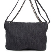 shop safe online Chanel Denim Quilted XL Classic Flap Shoulder Bag