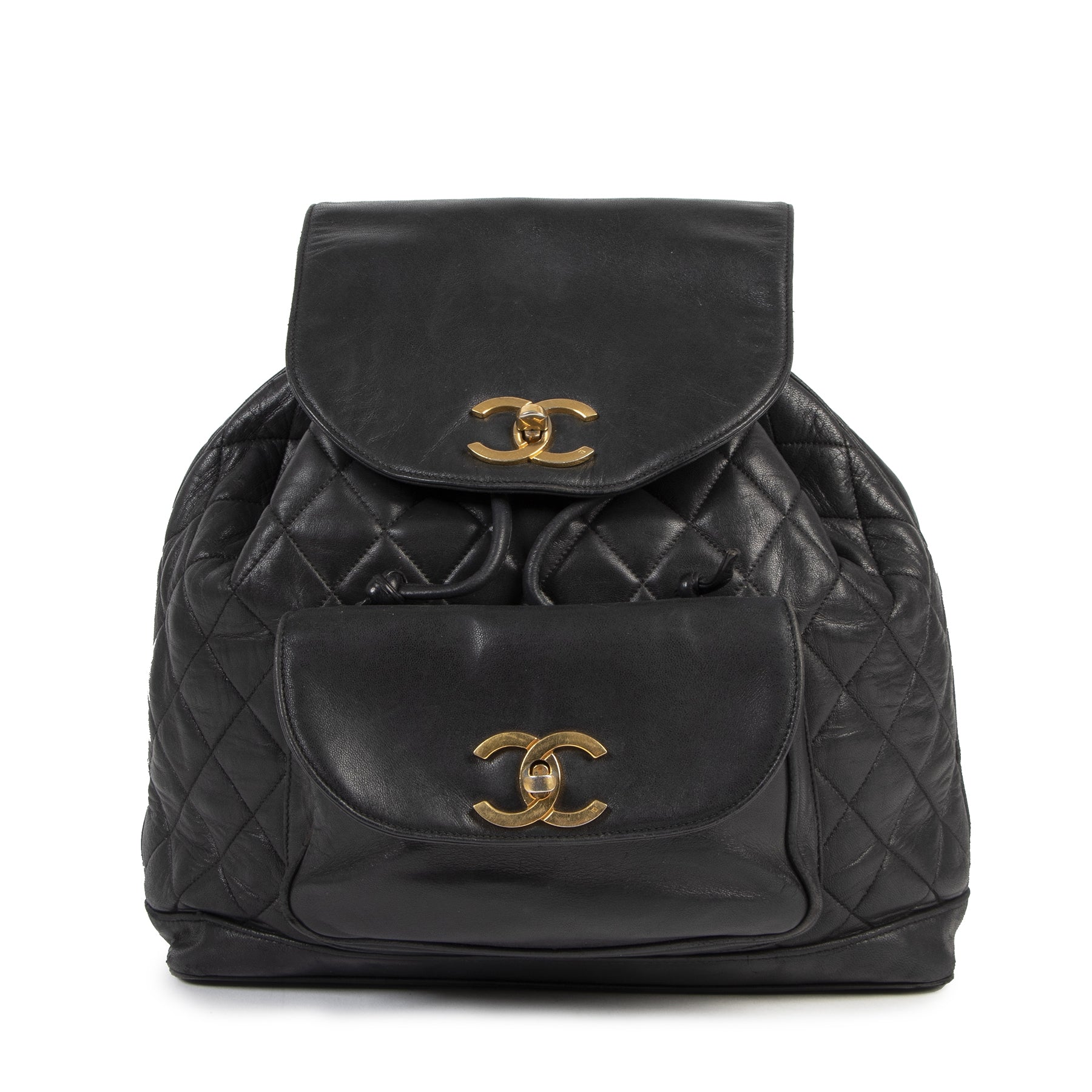 skip the waiting list shop safe online your secondhand Chanel Vintage Black Quilted Leather Backpack