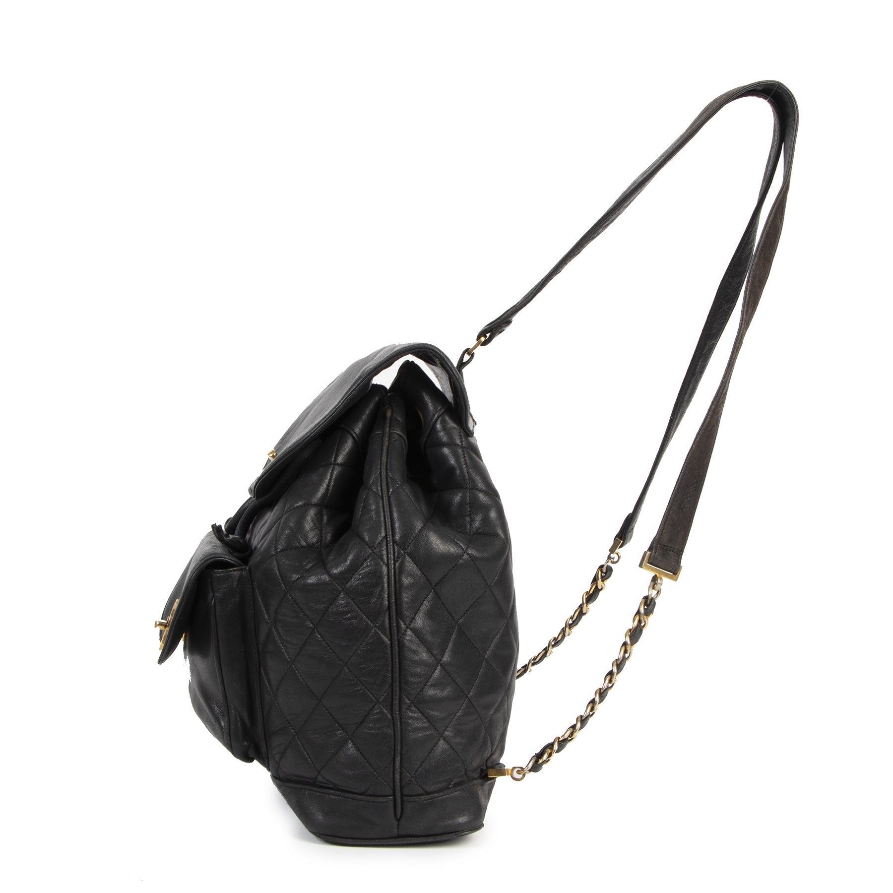 skip the waiting list shop safe online your secondhand Chanel Vintage Black Quilted Leather Backpack