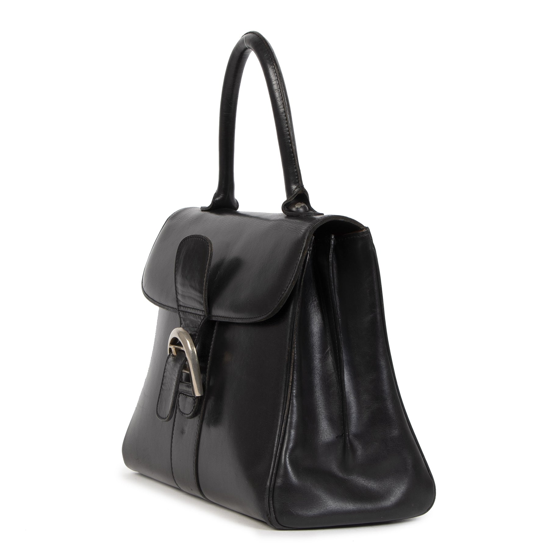 acheter en linge seconde main Delvaux Black Boxcalf Brillant MM