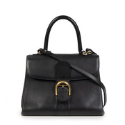 Authentieke Tweedehands Delvaux Brillant Black MM Bag + Strap juiste prijs veilig online shoppen luxe merken webshop winkelen Antwerpen België mode fashion