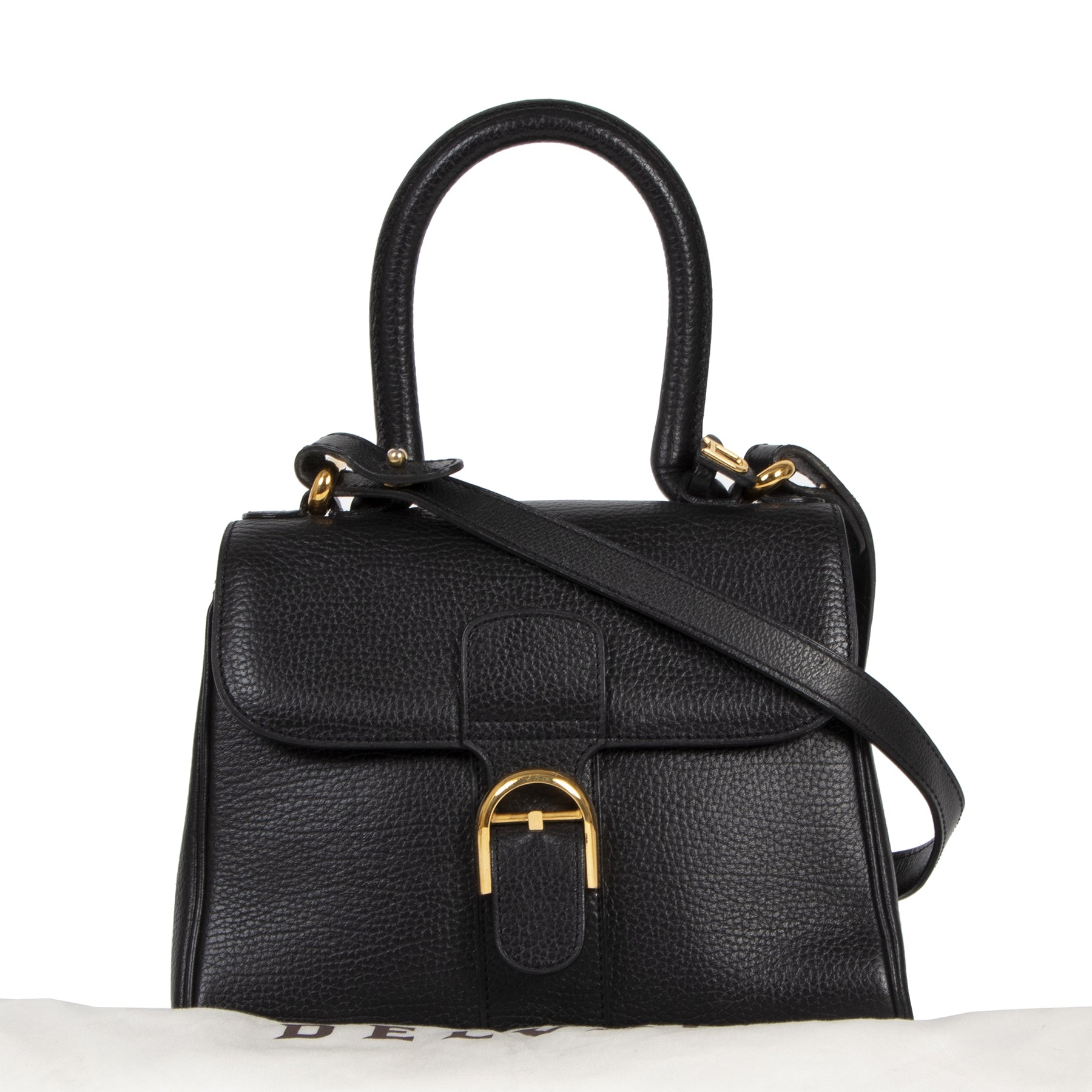 Authentieke tweedehands vintage Delvaux Black Mini Brillant Bag koop online webshop LabelLOV
