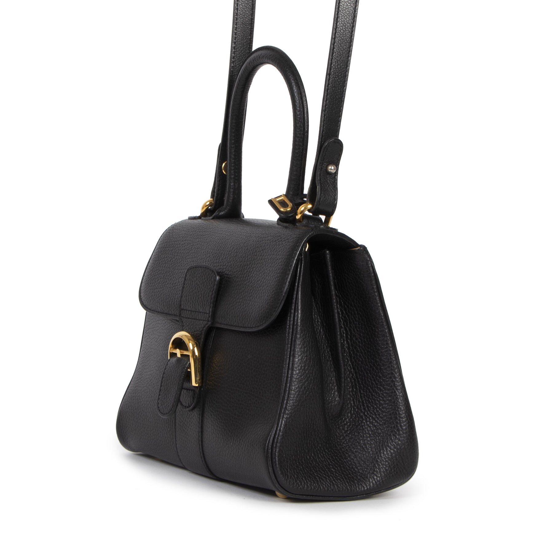 Authentique seconde-main vintage Delvaux Black Mini Brillant Bag achète en ligne webshop LabelLOV