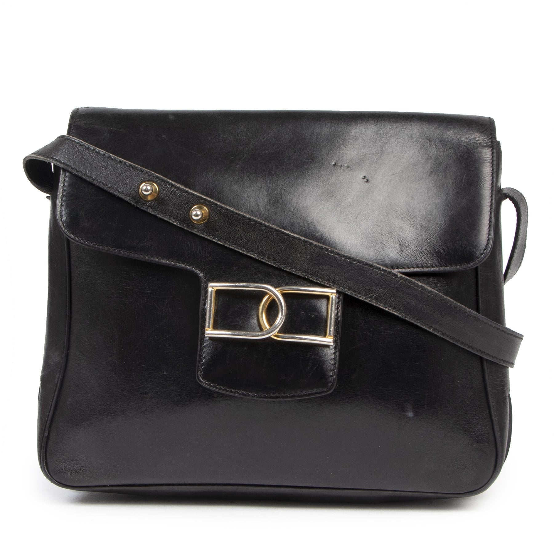 Delvaux Black Smooth Leather Box Bag