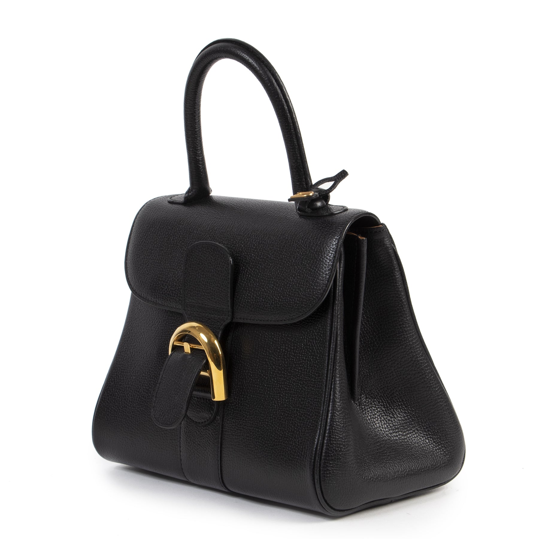 Authentic second-hand vintage Delvaux Black Brillant PM Bag buy online webshop LabelLOV