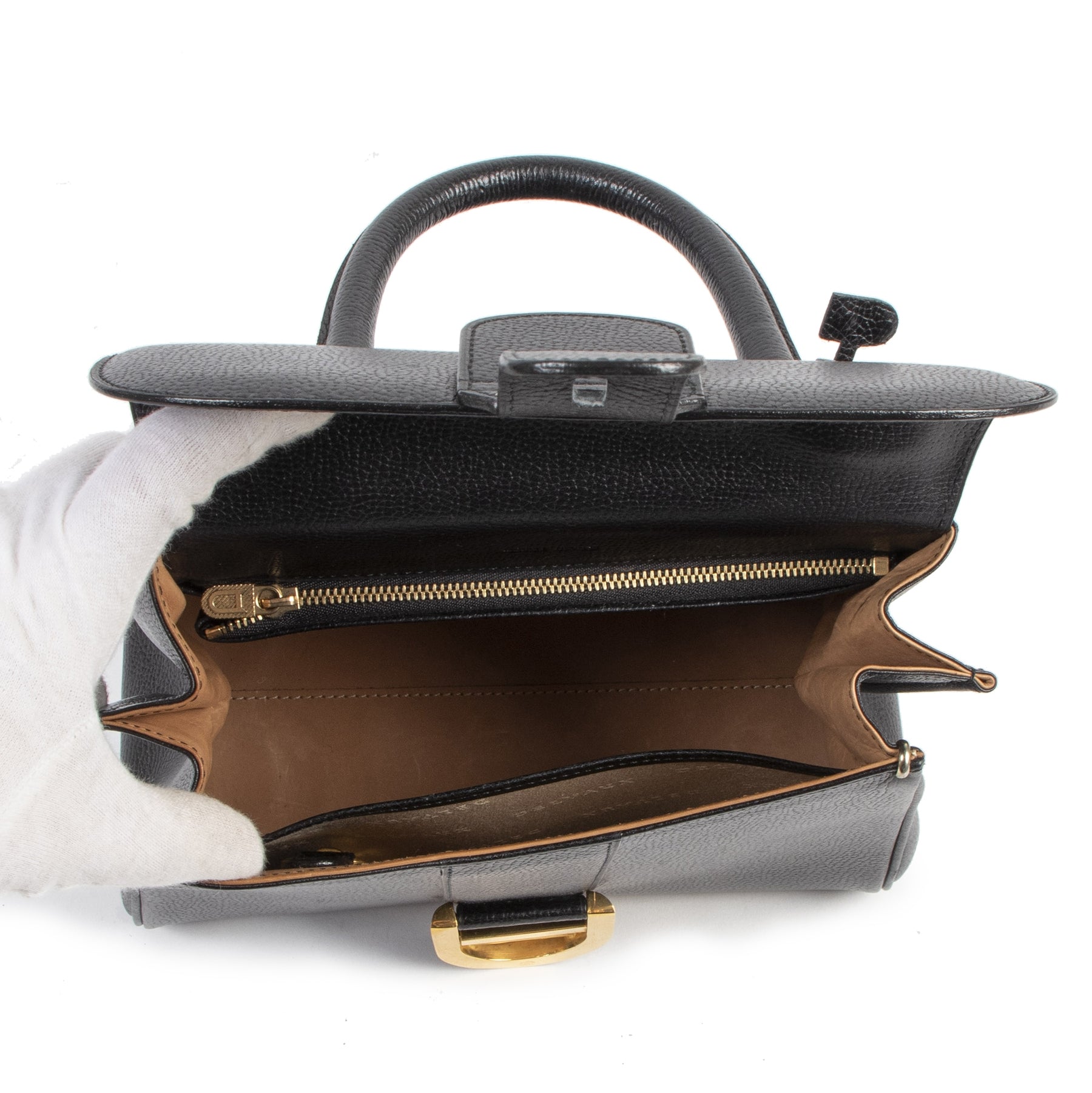 Authentieke tweedehands vintage Delvaux Black Brillant PM Bag koop online webshop LabelLOV