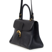 Authentieke Tweedehands Delvaux Brillant Navy Blue MM Bag juiste prijs veilig online shoppen luxe merken webshop winkelen Antwerpen België mode fashion