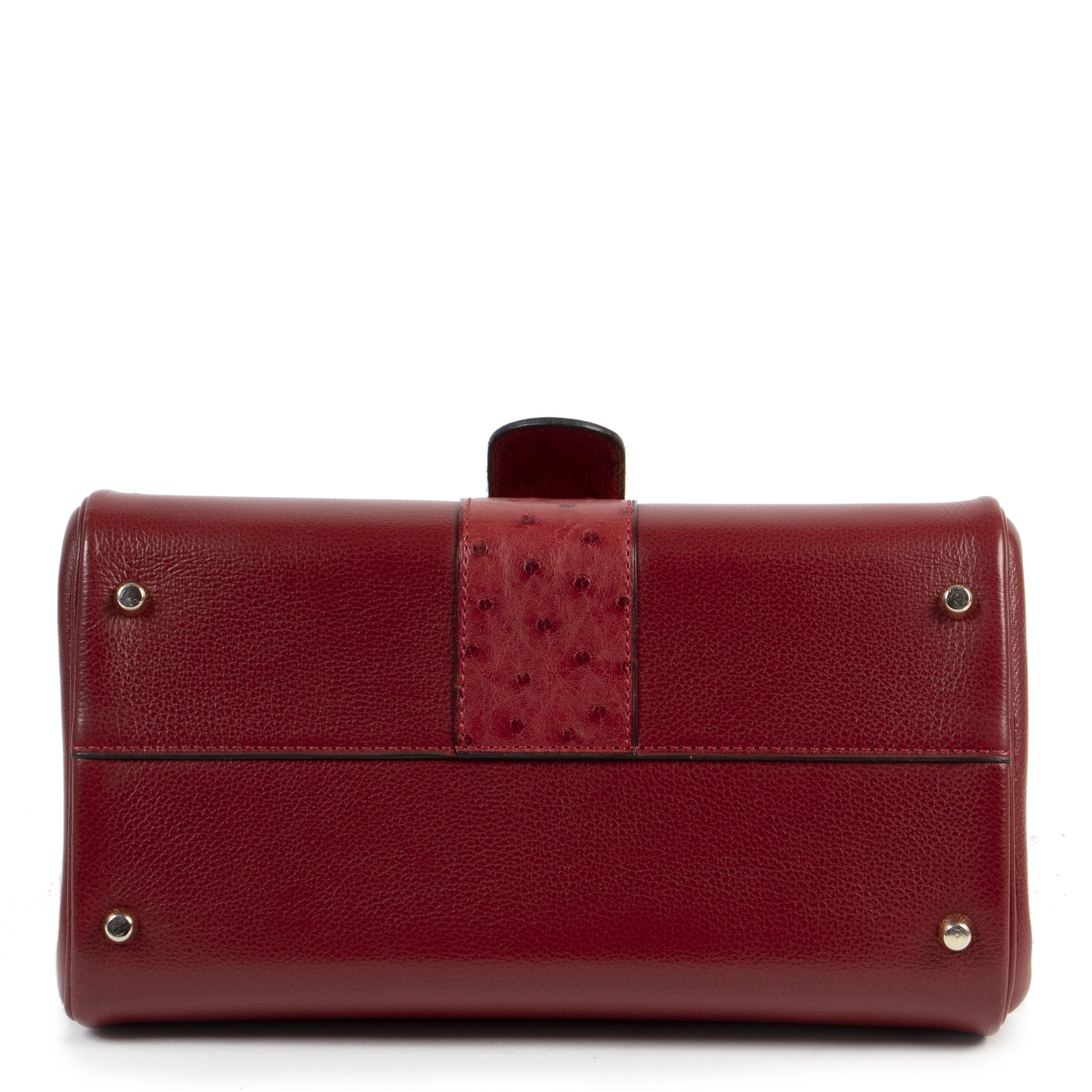 shop online Delvaux Bordeaux Ostrich Brillant PM Shoulder Bag