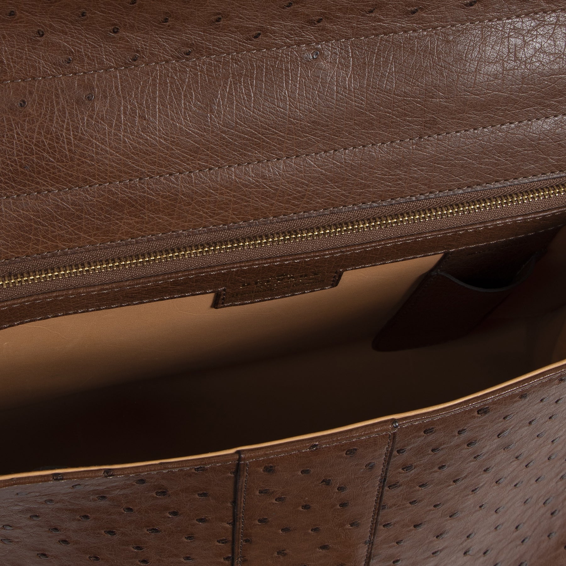 Delvaux Brillant GM Autruche Marron