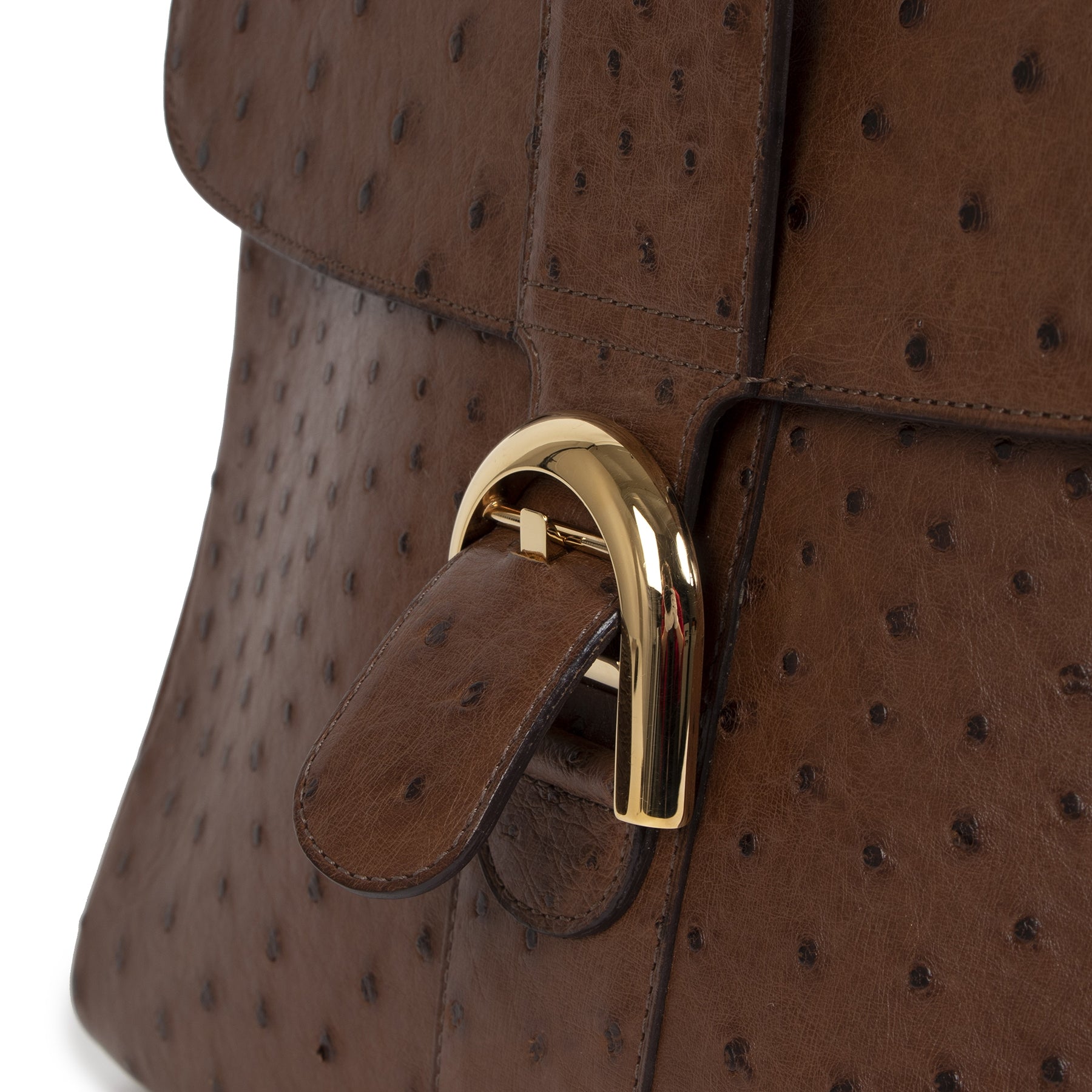 Delvaux Brillant GM Autruche Marron
