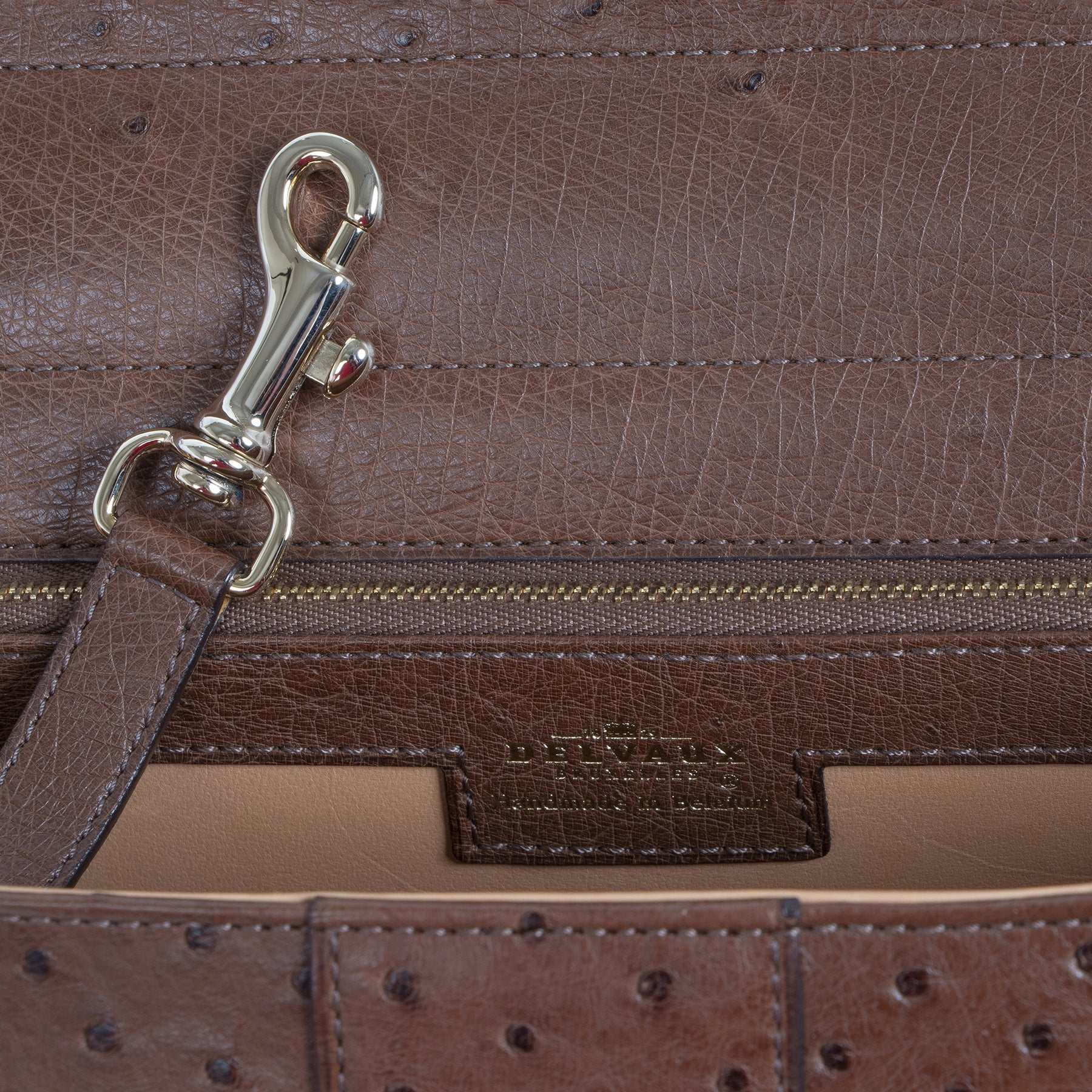 Delvaux Brillant GM Autruche Marron