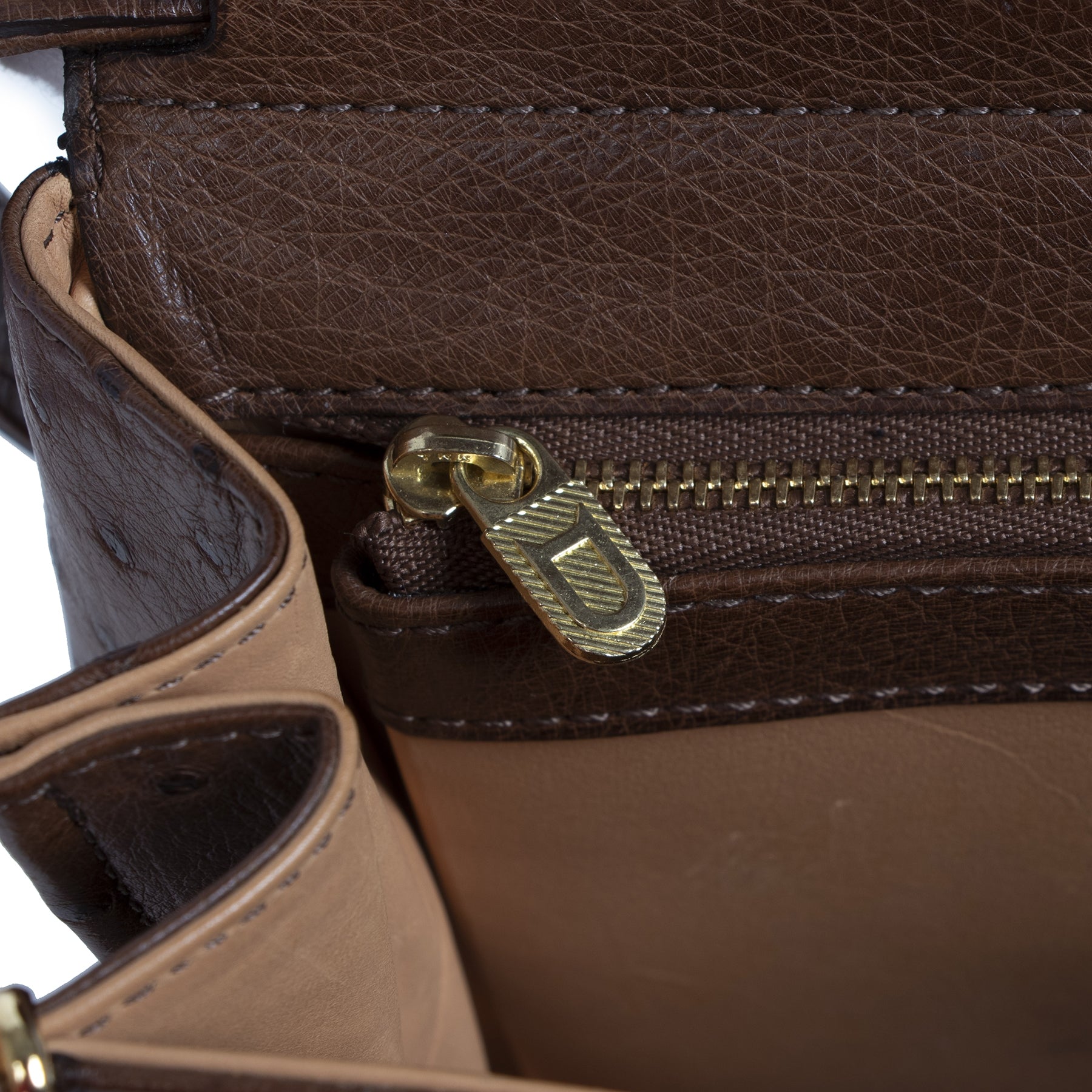 Delvaux Brillant GM Autruche Marron