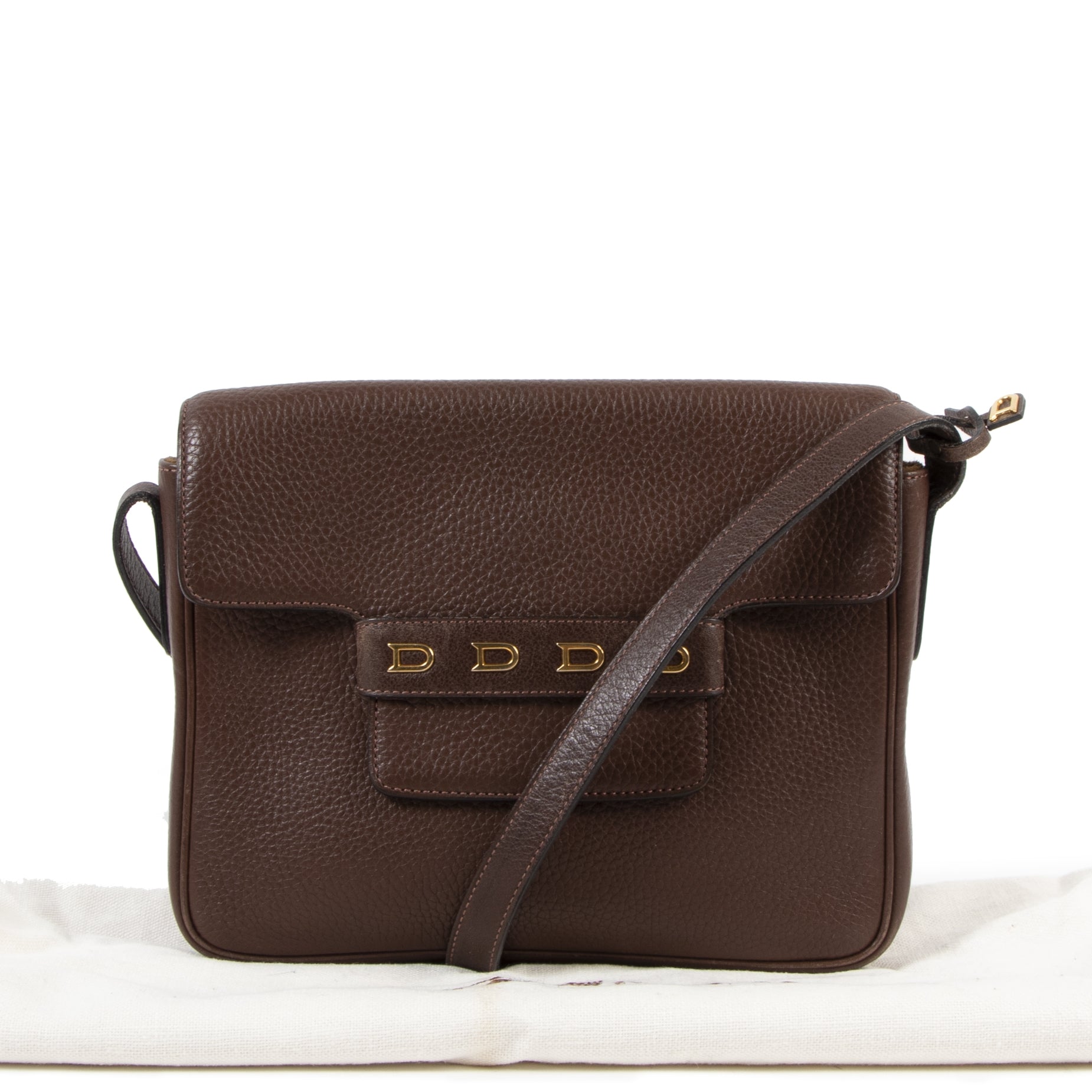 koop jou Delvaux Brown D Cross Body Bag veilig online Delvaux Brown D Cross Body Bag