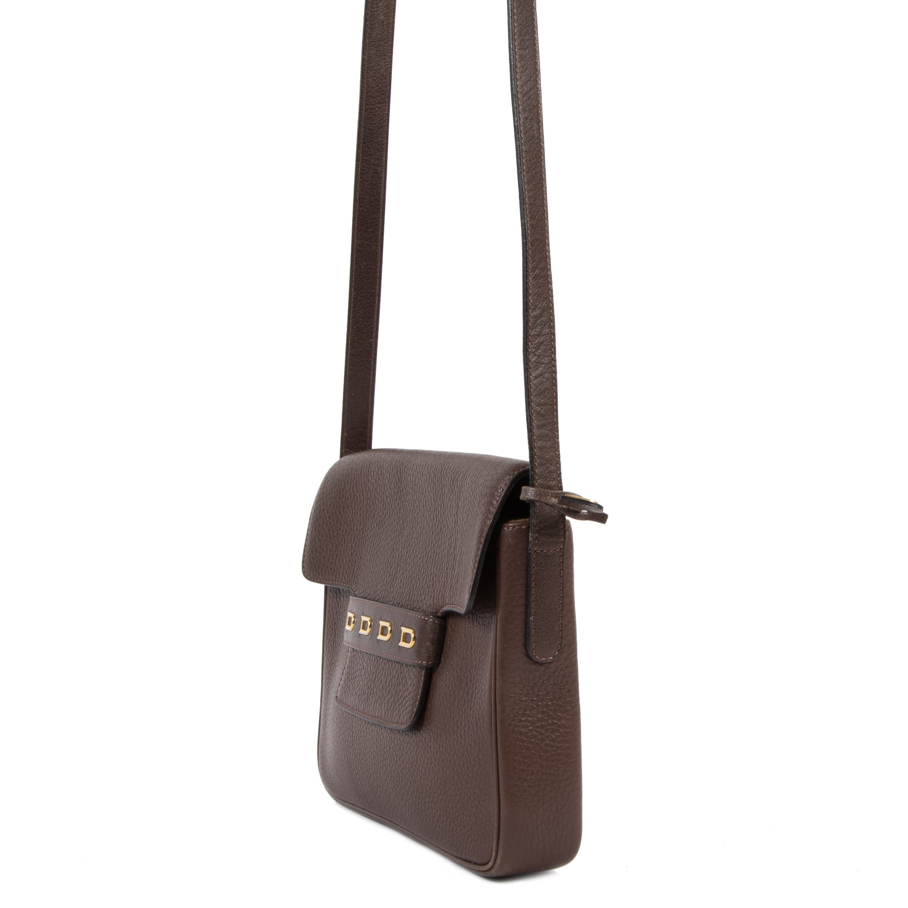 Delvaux Brown D Cross Body Bag