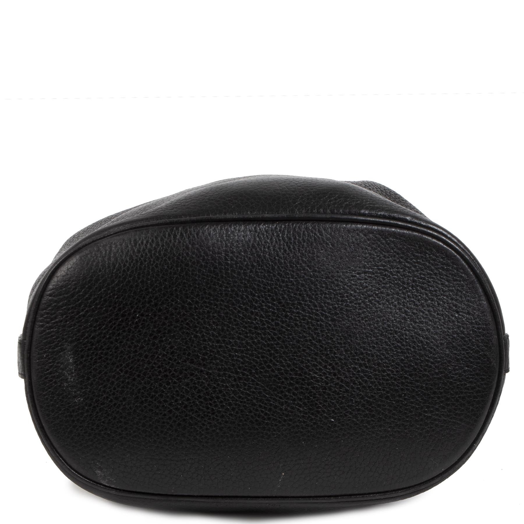 Authentieke tweedehands vintage Delvaux Calicot Black Bucket Bag koop online webshop LabelLOV