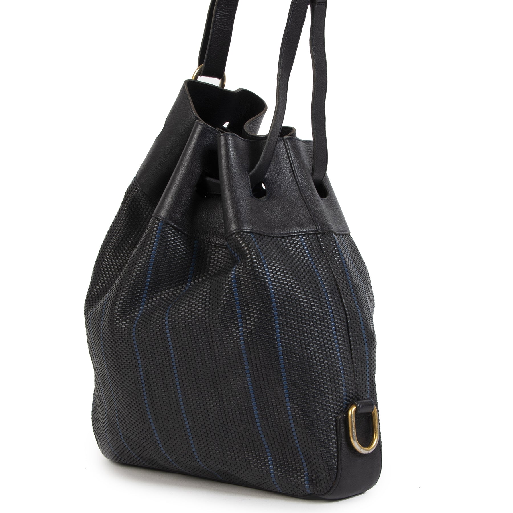 Delvaux Toile De Cuir Bucket Bag