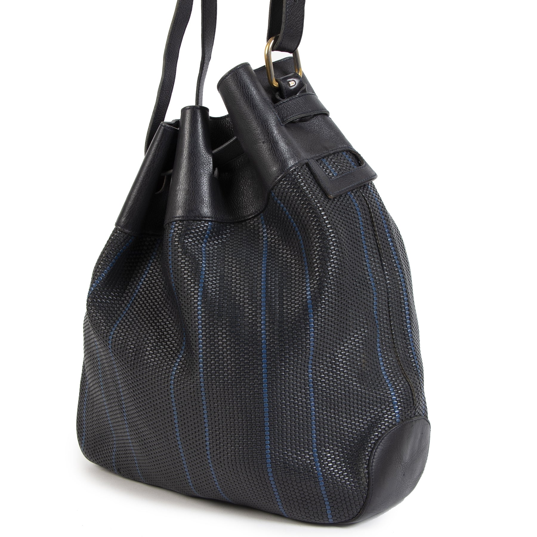 Delvaux Toile De Cuir Bucket Bag