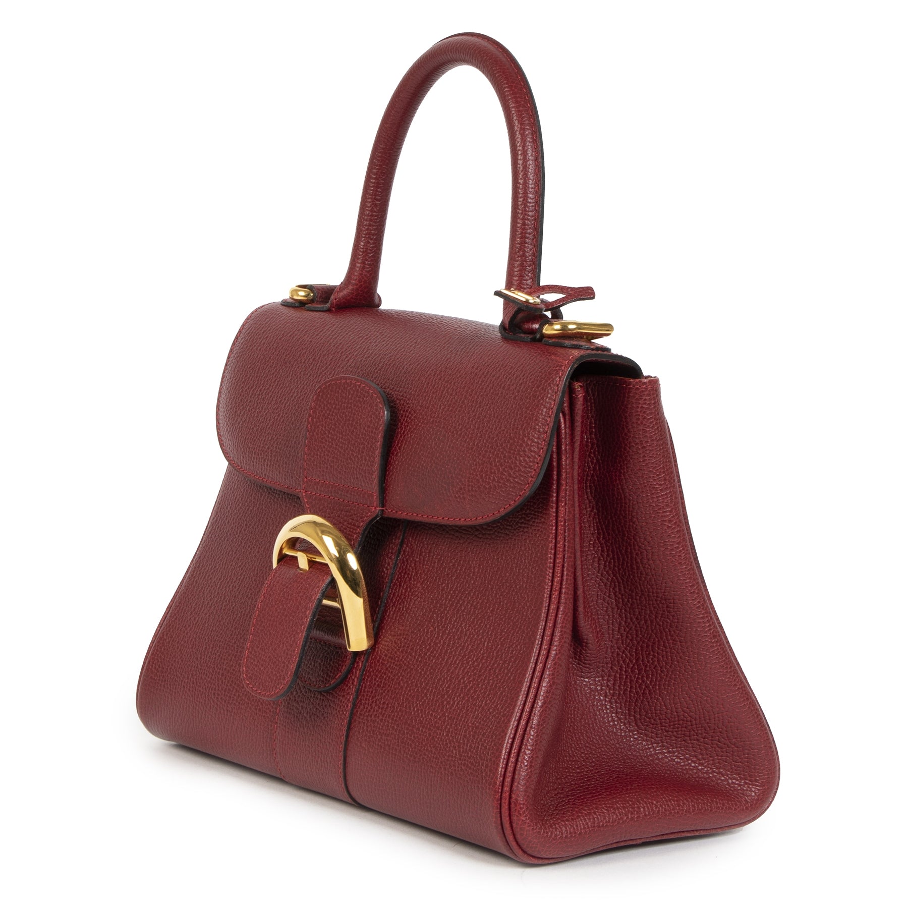 Authentieke Tweedehands Delvaux Brillant PM Burgundy juiste prijs veilig online shoppen luxe merken webshop winkelen Antwerpen België mode fashion