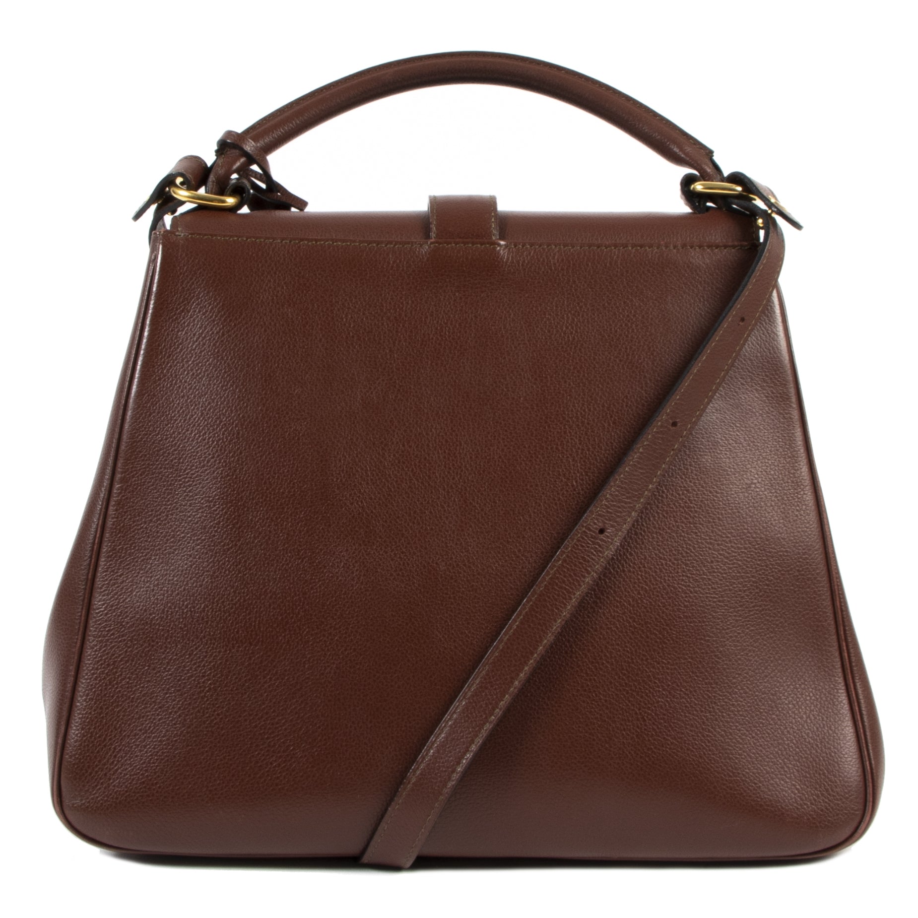 We buy and sell your authentic designer Delvaux Chestnut Brown Top Handle Bag