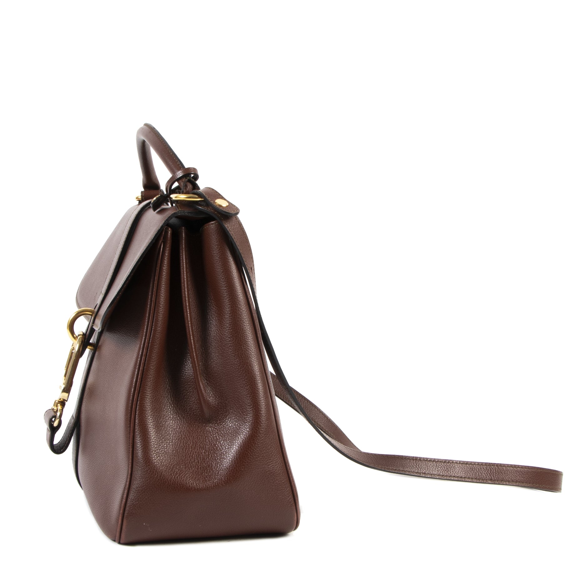 Delvaux Chestnut Brown Top Handle Bag for sale