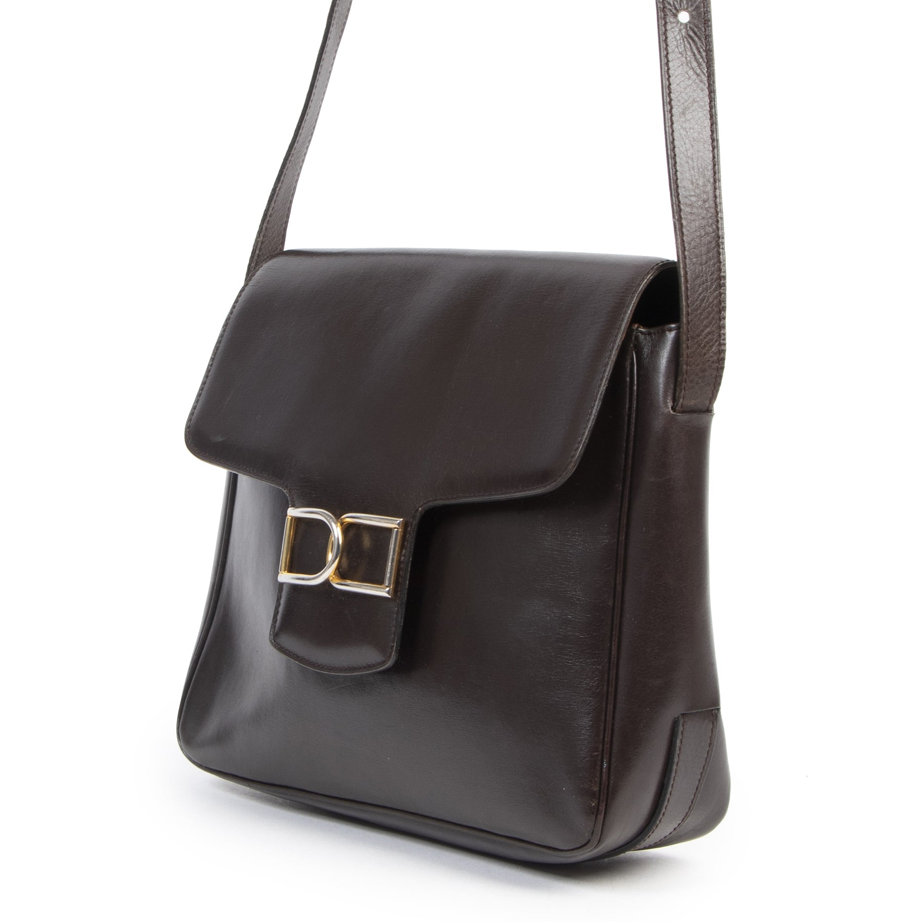 Delvaux Brown Smooth Leather Box Bag pour le meilleur prix