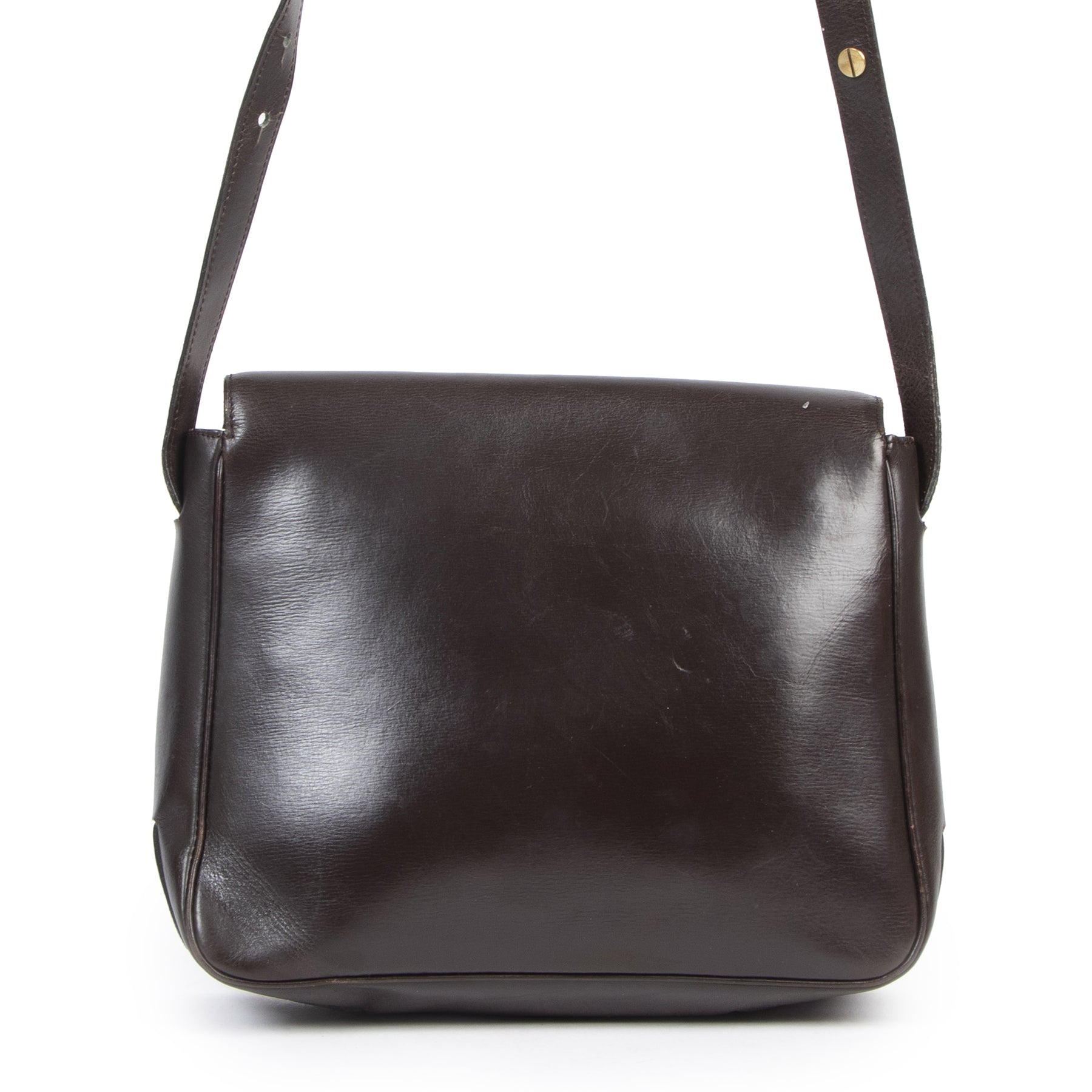 Delvaux Brown Smooth Leather Box Bag