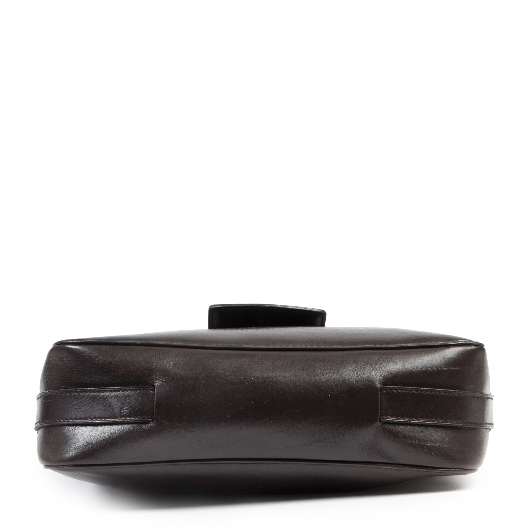 Delvaux Brown Smooth Leather Box Bag