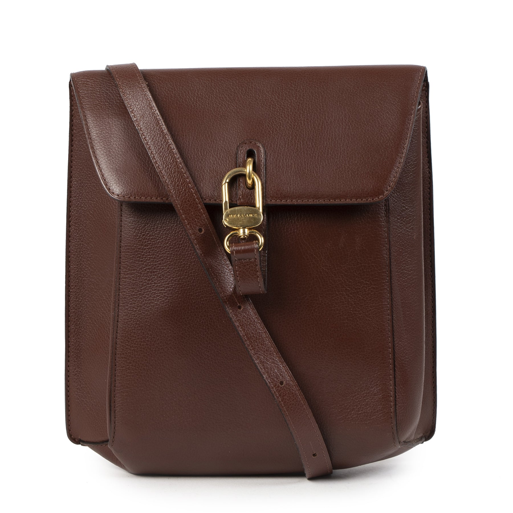 Delvaux Cognac Crossbody Bag