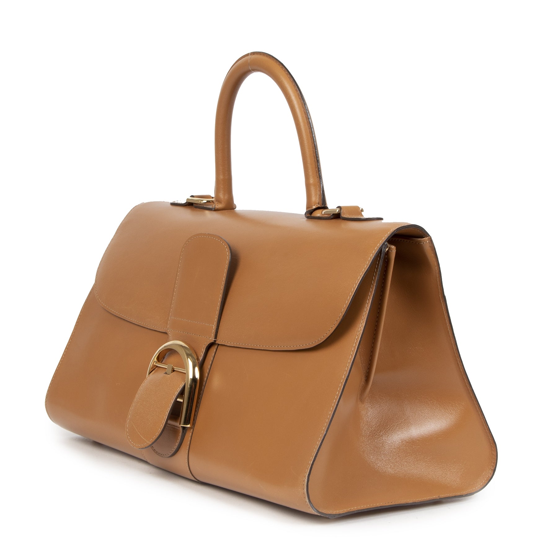 Authentic secondhand Delvaux Brillant East West Camel Bag designer bags fashion designer brands luxury vintage webshop safe secure online shopping worldwide shipping delivery