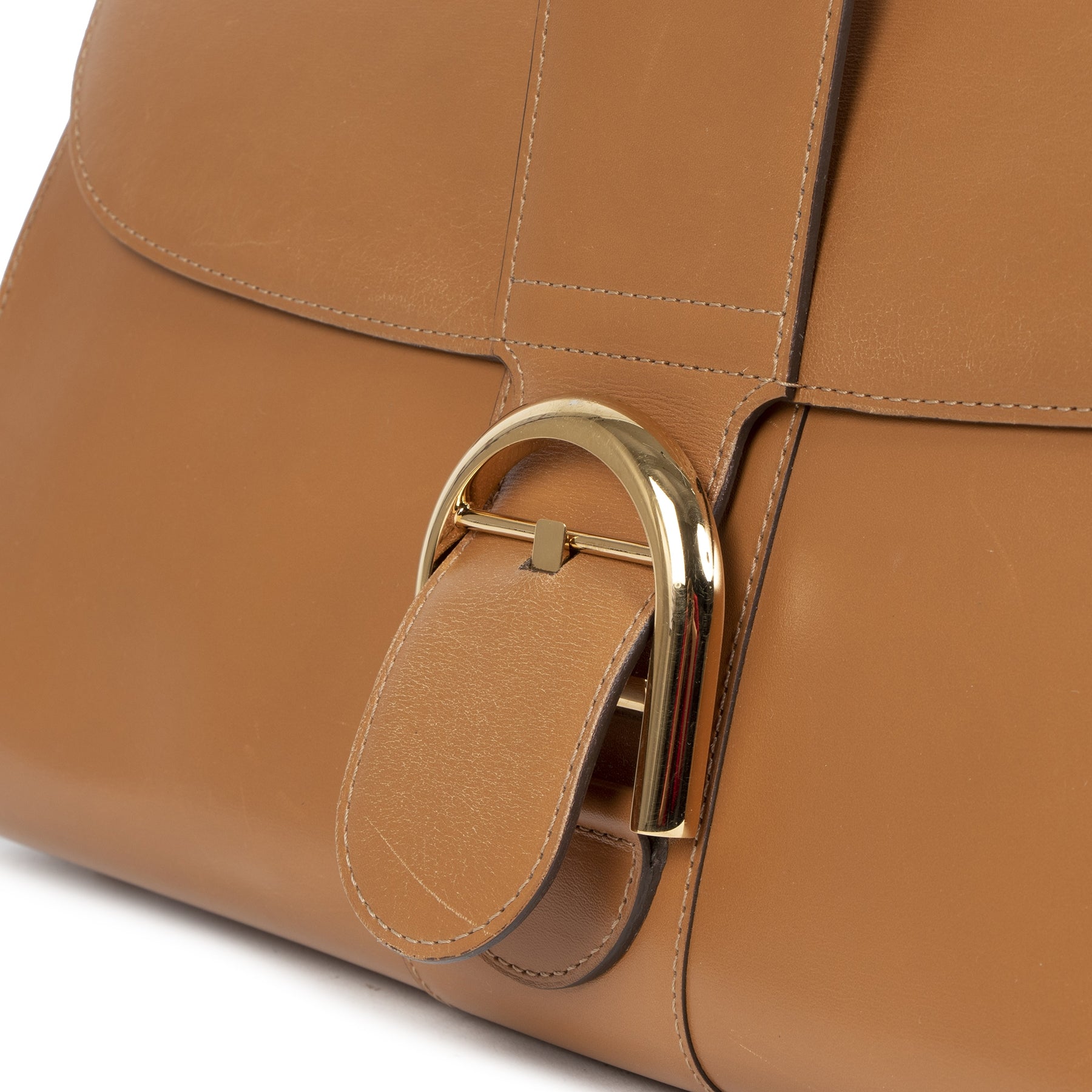 Authentieke Tweedehands Delvaux Brillant East West Camel Bag juiste prijs veilig online shoppen luxe merken webshop winkelen Antwerpen België mode fashion
